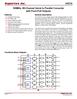 HV574PG-G Datasheet PDF Supertex Inc