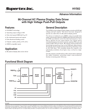 HV582X Datasheet PDF Supertex Inc