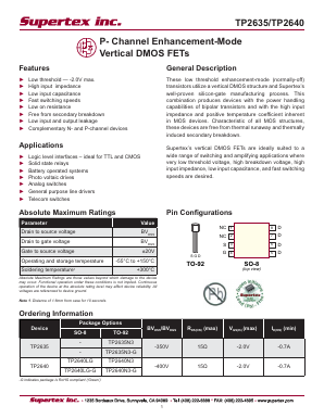 TP2635 Datasheet PDF Supertex Inc