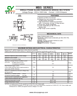 MB4S Datasheet PDF Changzhou Shunye Electronics Co.,Ltd.