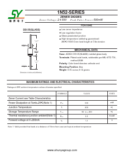 1N5235B Datasheet PDF Changzhou Shunye Electronics Co.,Ltd.