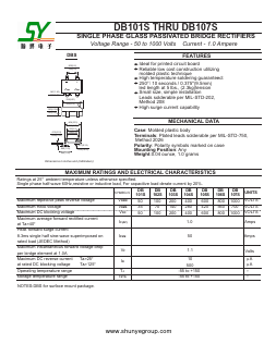 DB102S Datasheet PDF Changzhou Shunye Electronics Co.,Ltd.