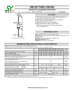 SB130 Datasheet PDF Changzhou Shunye Electronics Co.,Ltd.