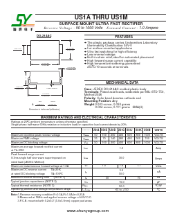 US1A Datasheet PDF Changzhou Shunye Electronics Co.,Ltd.