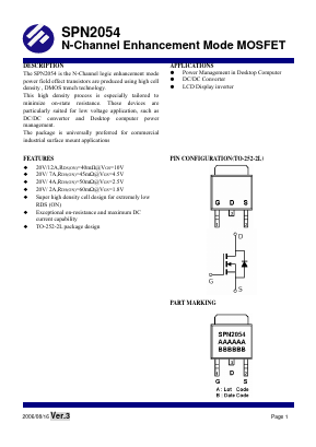 SPN2054T252RG Datasheet PDF SYNC POWER Crop.