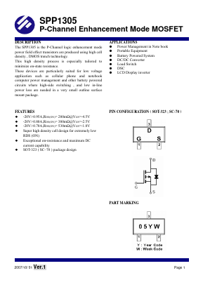 SPP1305 Datasheet PDF SYNC POWER Crop.