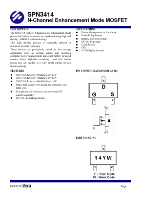 SPN3414 Datasheet PDF SYNC POWER Crop.