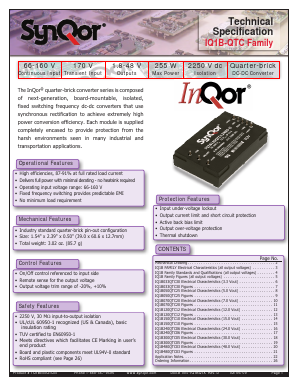 IQ1B150QTC10 Datasheet PDF SynQor Worldwide Headquarters