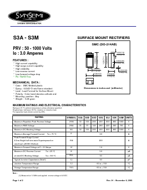 S3A Datasheet PDF SynSemi, Inc.