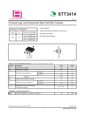 STT3414 Datasheet PDF Samhop Mircroelectronics