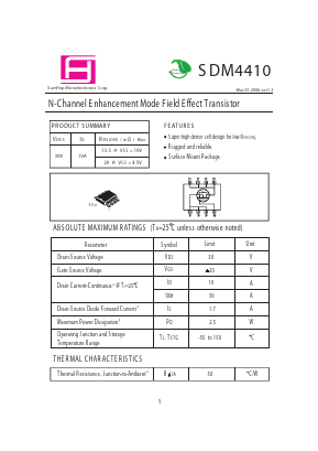 SDM4410 Datasheet PDF Samhop Mircroelectronics