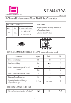 STM4439A Datasheet PDF Samhop Mircroelectronics