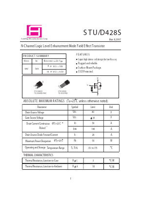 STD428S Datasheet PDF Samhop Mircroelectronics