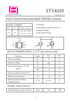 STS8205 Datasheet PDF Samhop Mircroelectronics