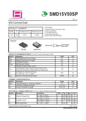 SMD15V50SP Datasheet PDF Samhop Mircroelectronics