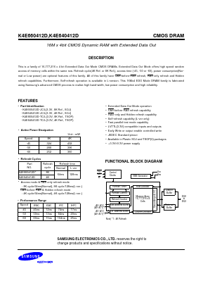 K4E660412D-JC/L Datasheet PDF Samsung