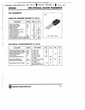 MPSH20 Datasheet PDF Samsung