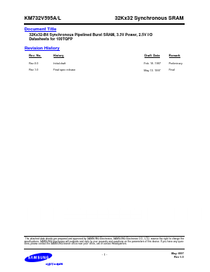 KM732V595L Datasheet PDF Samsung