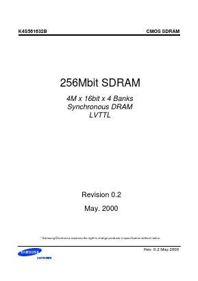 K4S561632B Datasheet PDF Samsung