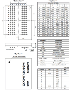 K4S64323LH-FE60 Datasheet PDF Samsung