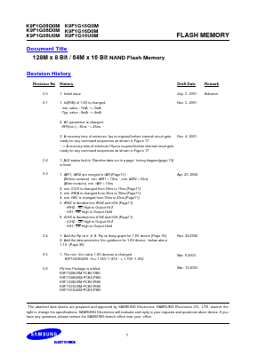 K9F1G08U0M-F Datasheet PDF Samsung