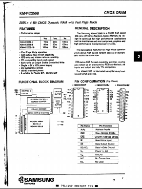 KM44C256B-8 Datasheet PDF Samsung