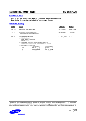 KM681002B Datasheet PDF Samsung