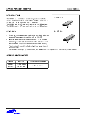 KS9803 Datasheet PDF Samsung