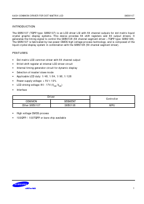 S6B0107 Datasheet PDF Samsung