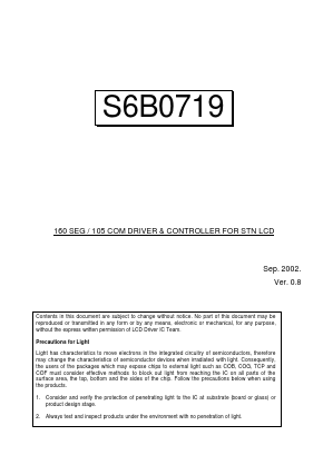 DS_S6B0719_R08 Datasheet PDF Samsung