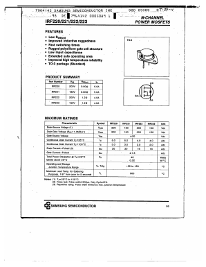 IRF222 Datasheet PDF Samsung