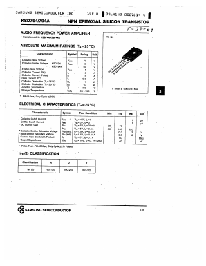 KSD794A Datasheet PDF Samsung