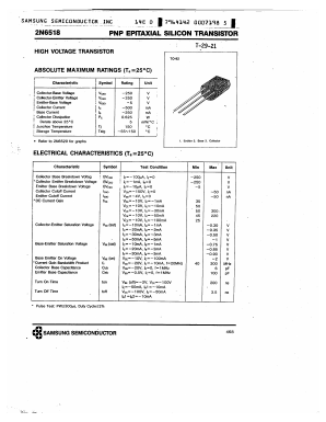 2N6518 Datasheet PDF Samsung