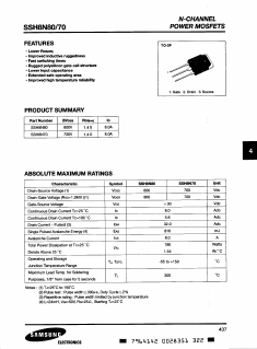 SSH8N70 Datasheet PDF Samsung