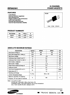 IRF841 Datasheet PDF Samsung
