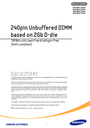 M378B5273DH0 Datasheet PDF Samsung