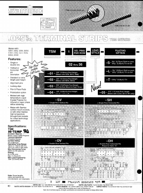 TSM-136-01-F-MT-TR Datasheet PDF Samtec