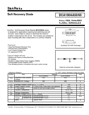 DCA100AA50 Datasheet PDF SanRex Corporation