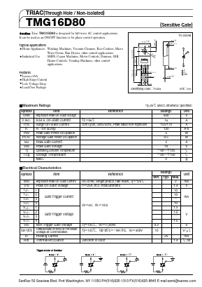 TMG16D80 Datasheet PDF SanRex Corporation