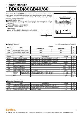 DD30GB40 Datasheet PDF SanRex Corporation