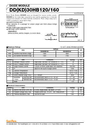 DD30HB120 Datasheet PDF SanRex Corporation