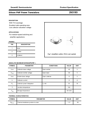 2N3183 Datasheet PDF SavantIC Semiconductor 