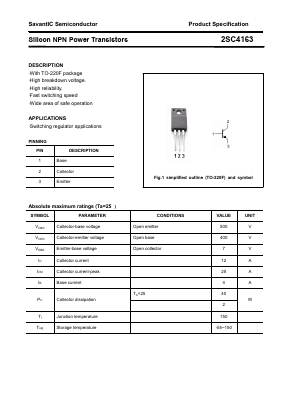 C4163 Datasheet PDF SavantIC Semiconductor 