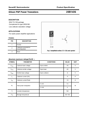 2SB1436 Datasheet PDF SavantIC Semiconductor 