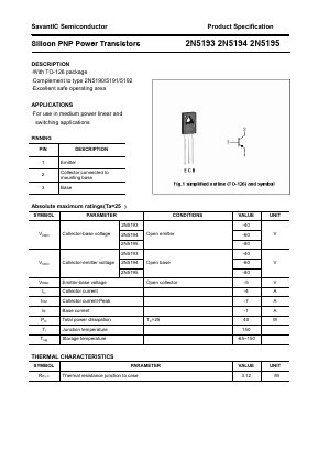 2N5193 Datasheet PDF SavantIC Semiconductor 