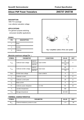 2N5737 Datasheet PDF SavantIC Semiconductor 