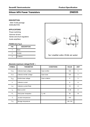 2N6535 Datasheet PDF SavantIC Semiconductor 