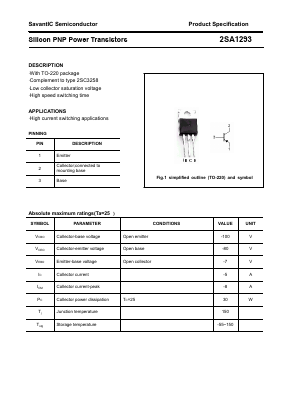 A1293 Datasheet PDF SavantIC Semiconductor 