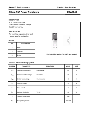 2SA1640 Datasheet PDF SavantIC Semiconductor 