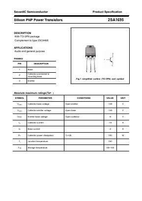 2SA1695 Datasheet PDF SavantIC Semiconductor 